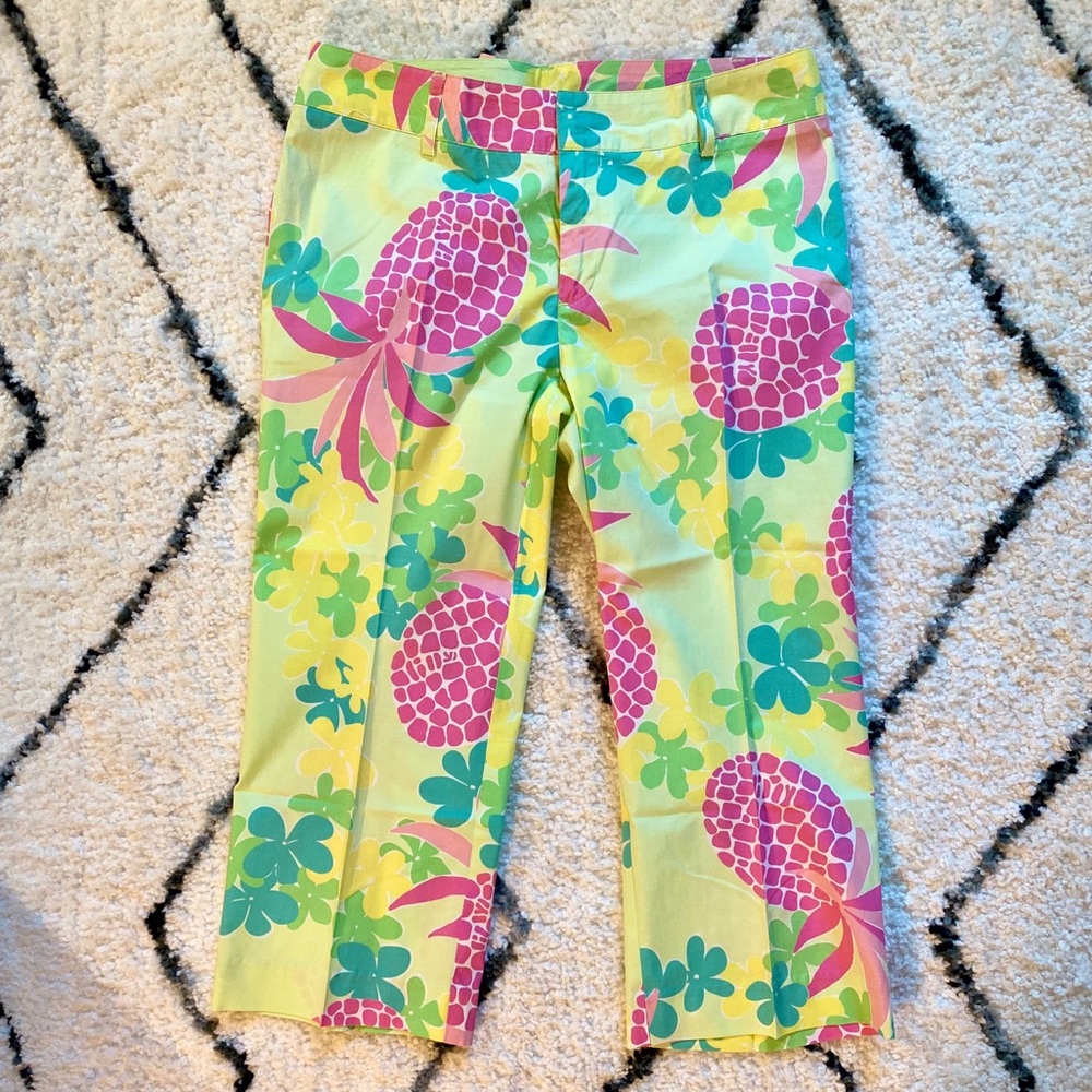 SALE🌟 Lilly Pulitzer Cropped Pineapple Pants Pink